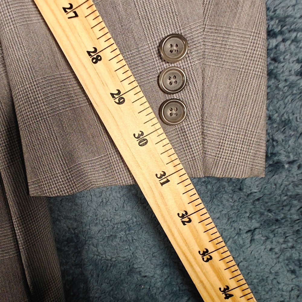 Banana Republic Mens Wool 44R Tailored Blazer Tan Glen Plaid Sport Coat 235843 - Picture 14 of 15